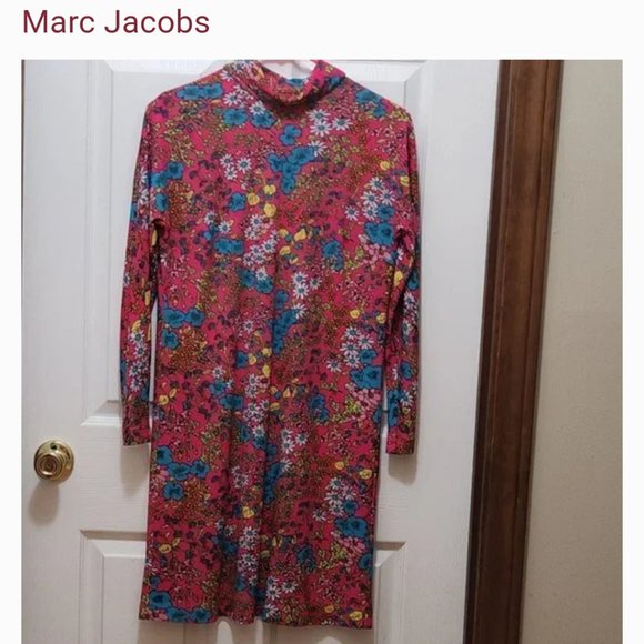 Marc Jacobs floral “60’s Mod” psychedelic floral print Sz Small EUC - Picture 2 of 10
